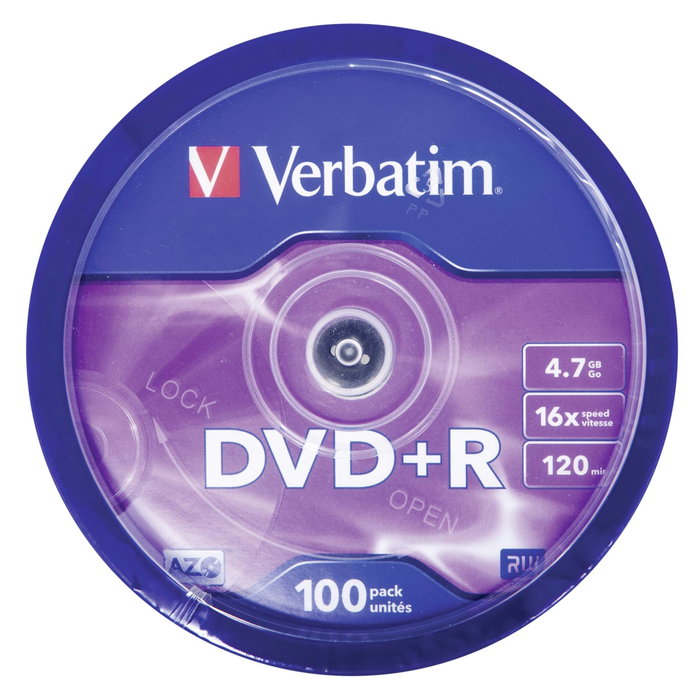 Verbatim DVD-R 100 Unités Verbatim DVD-R 100 Unités