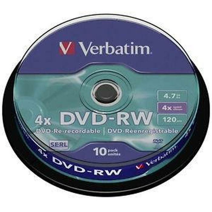 DVD-RW Verbatim DVDVER00072B 10 Unités DVD-RW Verbatim DVDVER00072B 10 Unités