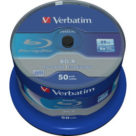 Verbatim BD-R Blu-Ray Datalife No-ID 25 GB 6x - Lot de 50