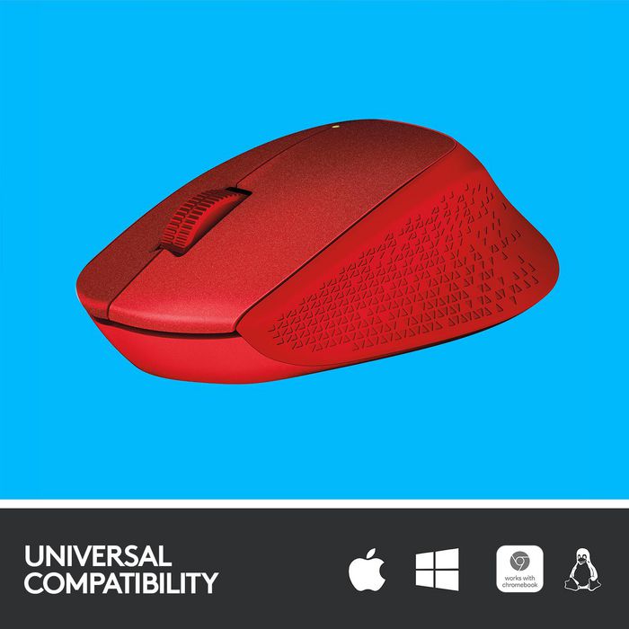 Logitech M330 Silent Plus Souris Sans Fil Silencieuse, 1000 dpi, Autonomie 24 Mois, Connexion USB 2.4GHz, Récepteur Nano, Rouge