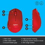 Logitech M330 Silent Plus Souris Sans Fil Silencieuse, 1000 dpi, Autonomie 24 Mois, Connexion USB 2.4GHz, Récepteur Nano, Rouge