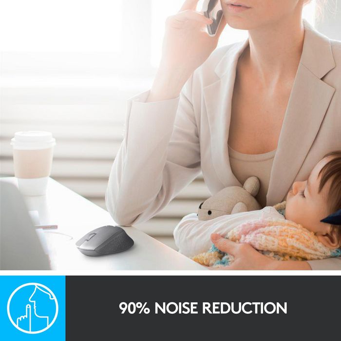 Logitech M330 Silent Plus Souris Sans Fil Silencieuse, 1000 dpi, Autonomie 24 Mois, Connexion USB 2.4GHz, Récepteur Nano, Rouge