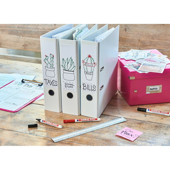 Marqueur permanent Edding 400-01 Noir 1 mm (10 Unités)