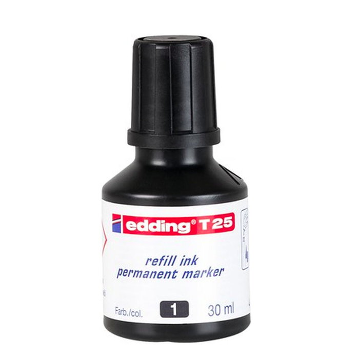 Recharge d'encre Edding T25 Permanent Noir 30 ml (10 Unités)