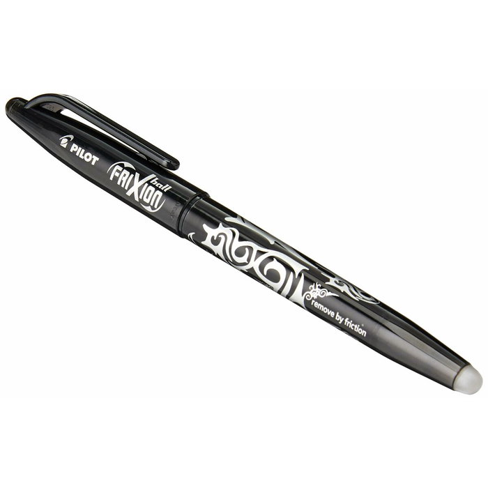 Crayon Pilot Frixion Ball Encre effaçable Noir 0,4 mm 0,7 mm (12 Unités)