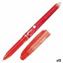 stylo à encre liquide Pilot Frixion Point Encre effaçable Rouge (12 Unités)