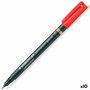 Marqueur permanent Staedtler Lumocolor Rouge 10 Unités