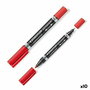 Marqueur permanent Staedtler Lumocolor 348 Double Rouge (10 Unités)