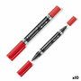 Marqueur permanent Staedtler Lumocolor 348 Double Rouge (10 Unités)