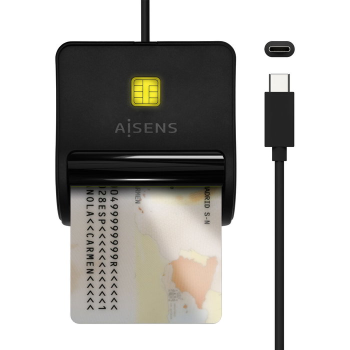 Aisens Lecteur de cartes DNI/SIP ASCR-SN03C-BK Noir Aisens Lecteur de cartes DNI/SIP ASCR-SN03C-BK Noir
