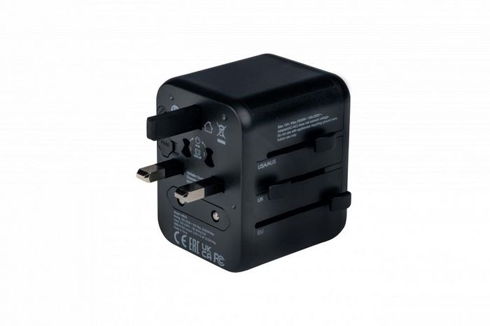 Verbatim Adaptateur de Voyage Universel 12W avec 2 Ports USB-A, UTA-01 - Compatible 180+ Pays, Charge 3 Appareils Simultanément
