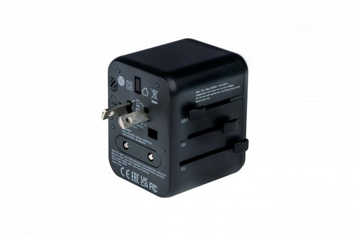 Verbatim Adaptateur de Voyage Universel avec Ports USB-C PD 20W et USB-A QC 3.0 - Charge Rapide 3 en 1 pour Plus de 180 Pays