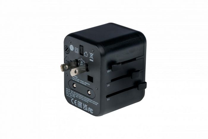 Verbatim Adaptateur de Voyage Universel avec Ports USB-C PD 20W et USB-A QC 3.0 - Charge Rapide 3 en 1 pour Plus de 180 Pays
