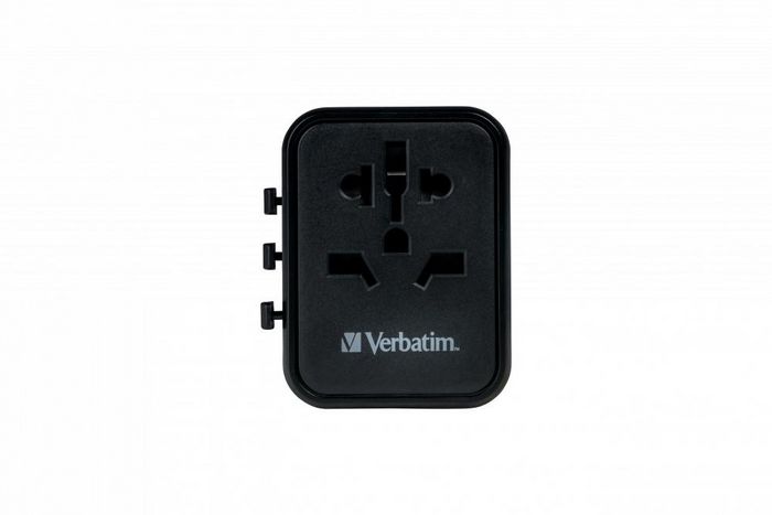 Verbatim Adaptateur de Voyage Universel avec Ports USB-C PD 20W et USB-A QC 3.0 - Charge Rapide 3 en 1 pour Plus de 180 Pays