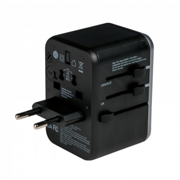 Verbatim UTA-04 Adaptateur de Voyage Universel 61W Chargeur USB-C PD QC 3.0 6 Ports