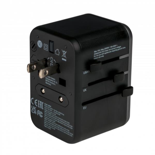 Verbatim UTA-04 Adaptateur de Voyage Universel 61W Chargeur USB-C PD QC 3.0 6 Ports
