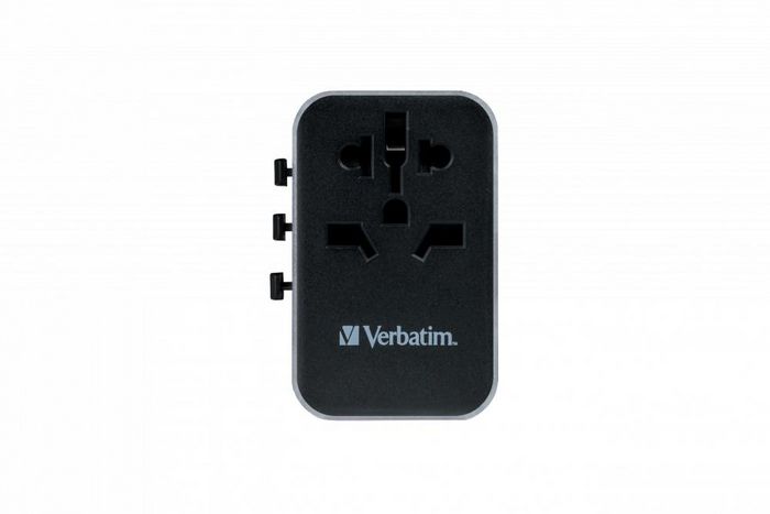 Verbatim UTA-04 Adaptateur de voyage universel 61W - 6 ports (1 USB-C PD 61W, 1 USB-C, 3 USB-A) - Prises EU/UK/US/AUS/CH