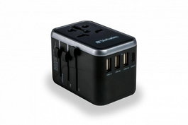 Verbatim UTA-04 Adaptateur de voyage universel 61W - 6 ports (1 USB-C PD 61W, 1 USB-C, 3 USB-A) - Prises EU/UK/US/AUS/CH