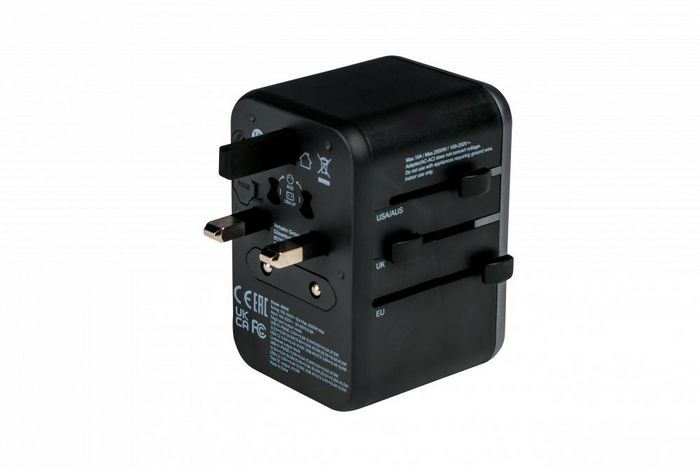 Verbatim UTA-04 Adaptateur de voyage universel 61W - 6 ports (1 USB-C PD 61W, 1 USB-C, 3 USB-A) - Prises EU/UK/US/AUS/CH