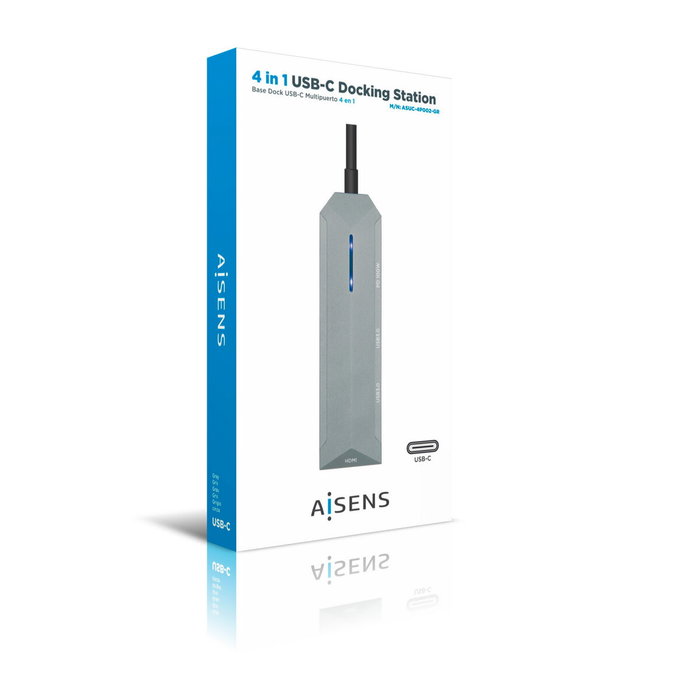 Hub USB-C Aisens ASUC-4P002-GR Gris 100 W