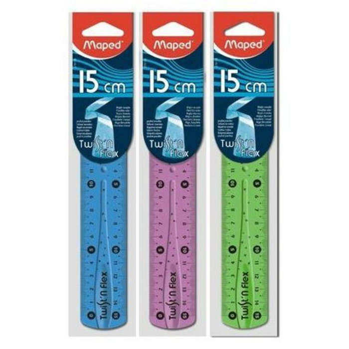 Maped Jeu de règles Twist'n Flex Multicouleur 15 cm, 20 Unités