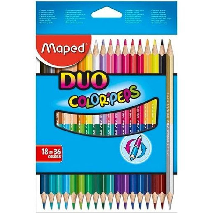 Crayons de couleur Maped Duo Color' Peps Multicouleur 18 Pièces Double pointe (12 Unités)