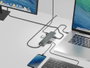 Conceptronic Adaptateur USB Type C Hub 9-en-1 HDMI RJ-45 USB 3.2 Lecteur de Carte Aluminium Noir Argent