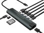 Conceptronic Adaptateur USB Type C Hub 9-en-1 HDMI RJ-45 USB 3.2 Lecteur de Carte Aluminium Noir Argent