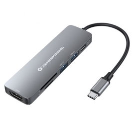 Conceptronic DONN11H - Adaptateur USB-C 6 en 1 HDMI, USB-C PD, USB 3.0, USB 2.0, SD/TF, 4K