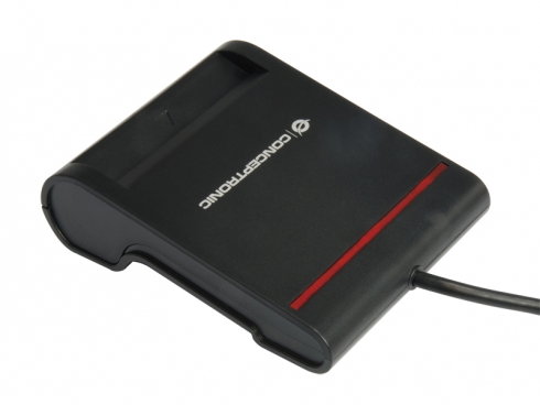 Conceptronic Lector DNIe ID Externo USB Lecteur de Cartes Certifié eID Compatible Windows Mac OS Noir