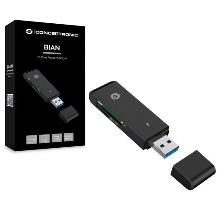 Conceptronic Lecteur de Cartes Externe USB 3.0 - Compatible SD, SDHC, SDXC, Micro SD - Plug & Play Conceptronic Lecteur de Cartes Externe USB 3.0 - Compatible SD, SDHC, SDXC, Micro SD - Plug & Play