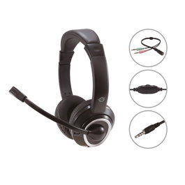 Conceptronic Polona02Ba Casque Stéréo Filaire avec Microphone, Jack 3.5 mm, Noir