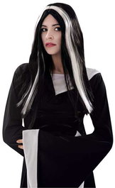 My Other Me Peluca 153g - Perruque de sorcière noire et blanche pour adulte - Polyester 100%