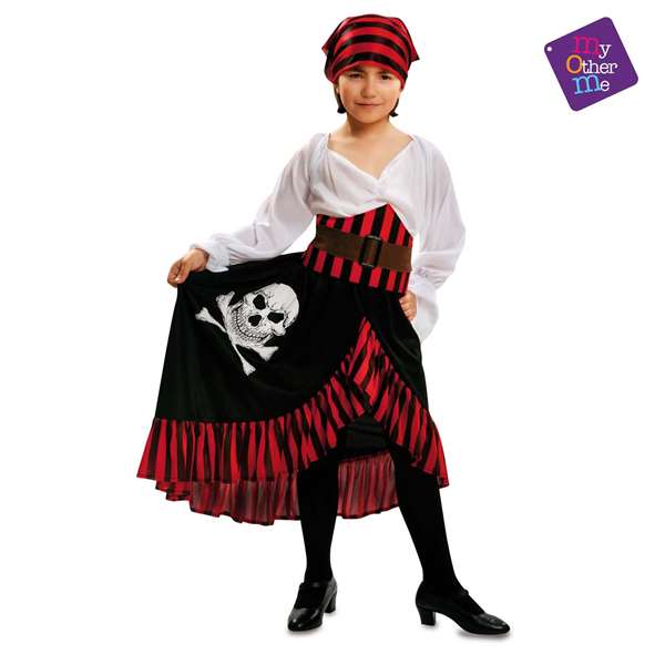 My Other Me - Bandana de pirate - Disguise comprenant foulard, robe, corset et ceinture - Taille vêtement 2 à 4 ans - Âge recommandé 3 à 4 ans