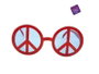 My Other Me Lunettes Symbole de la Paix rouges taille unique