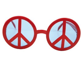 My Other Me Lunettes Symbole de la Paix rouges taille unique