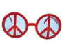 My Other Me Lunettes Symbole de la Paix rouges taille unique