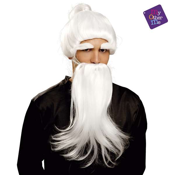 My Other Me - Perruque et Barbe Déguisement de Fu Man Chu pour Adulte et Enfant - Accessoire de Déguisement