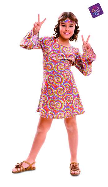 My Other Me - Déguisement enfant psychédélique hippie Taille 10-12 ans - Costume en polyester