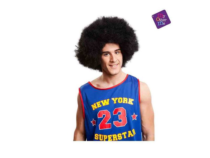 My Other Me Perruque afro XXL 230 g en polyester 100% - Produit en français, anglais, espagnol, italien, portugais, allemand
