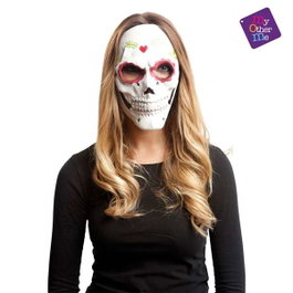 My Other Me Masque latex Dia de los Muertos Taille unique 1/2 Face