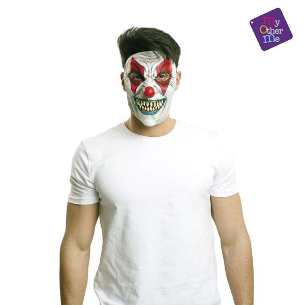 My Other Me Masque Latex 1/2 Clown Taille Unique, Multilingue (Espagnol, Anglais, Français, Italien, Portugais, Allemand)