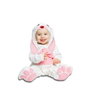 My Other Me - Costume bébé petit lapin rose avec bonnet, combinaison, chaussons, queue et tétine - Taille 12-24 mois (1-2 ans) - 100% Polyester