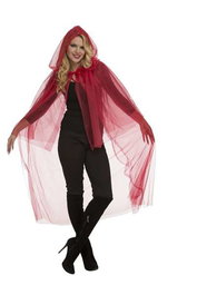 My Other Me - Cape adulte rouge en tulle - Taille M-L - 100% Polyester
