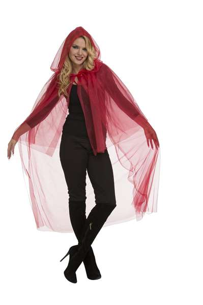 My Other Me - Cape adulte rouge en tulle - Taille M-L - 100% Polyester