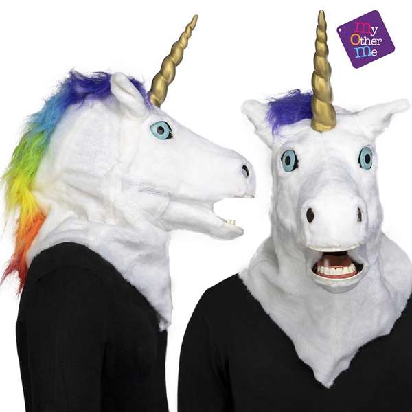 My Other Me Masque Unicorn Licorne avec Mâchoire Mobile - Taille Unique - Multicolor