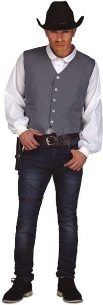 My Other Me Déguisement Cowboy Gilet Gris Taille M