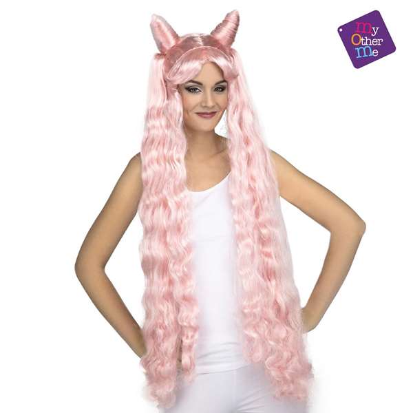 My Other Me Peluca Manga 385 g - Peluche longue rose multilingue (espagnol, anglais, français, italien, portugais, allemand) - 3 ans et plus