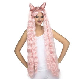 My Other Me Peluca Manga 385 g - Peluche longue rose multilingue (espagnol, anglais, français, italien, portugais, allemand) - 3 ans et plus