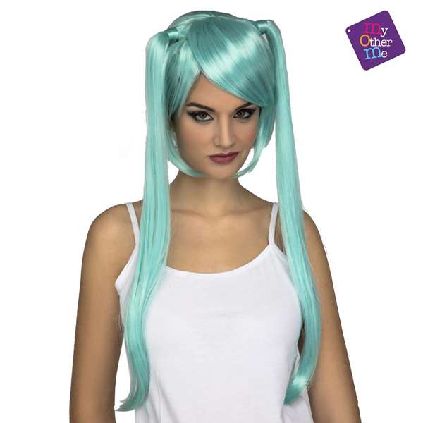 My Other Me - Perruque longue bleu manga 155 g
